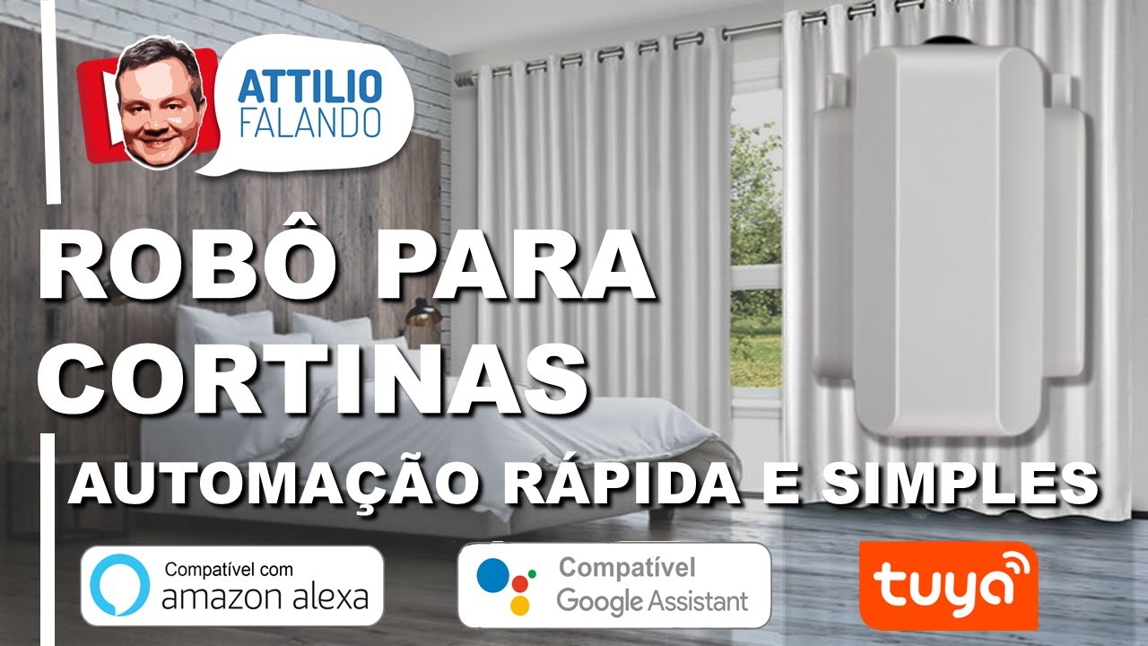 Robô para Cortinas - Nunca foi tão simples automatizar uma cortina - Compatível Alexa e Google