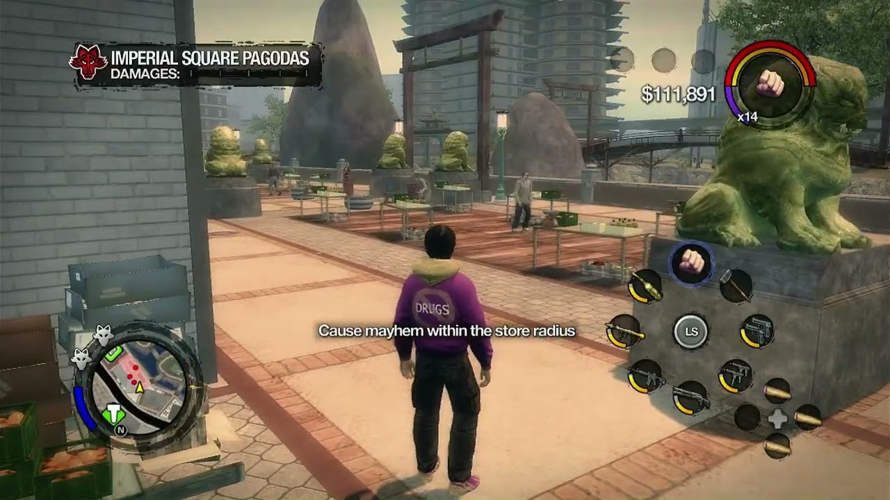 Imperial Square Pagodas - The Brotherhood Stronghold | Saints Row 2 Blind Playthrough