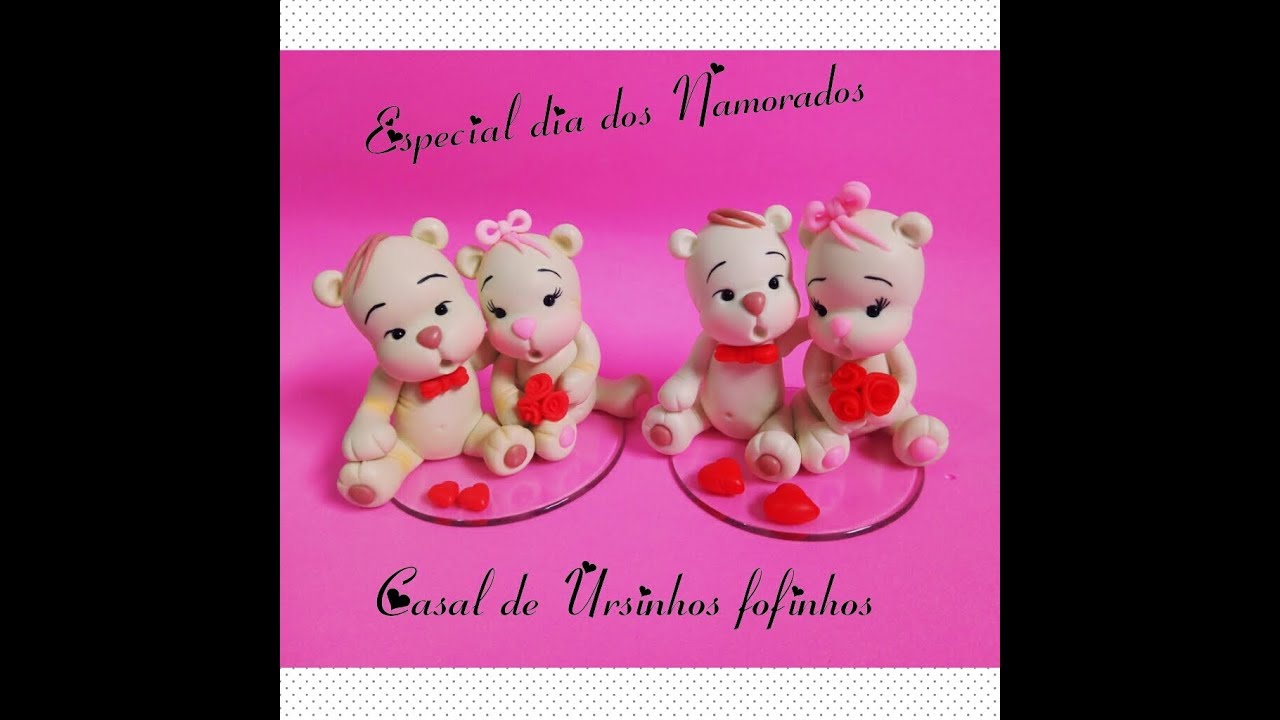 Especial dia dos namorados casal de ursinhos de biscuit de 200 inscritos!
