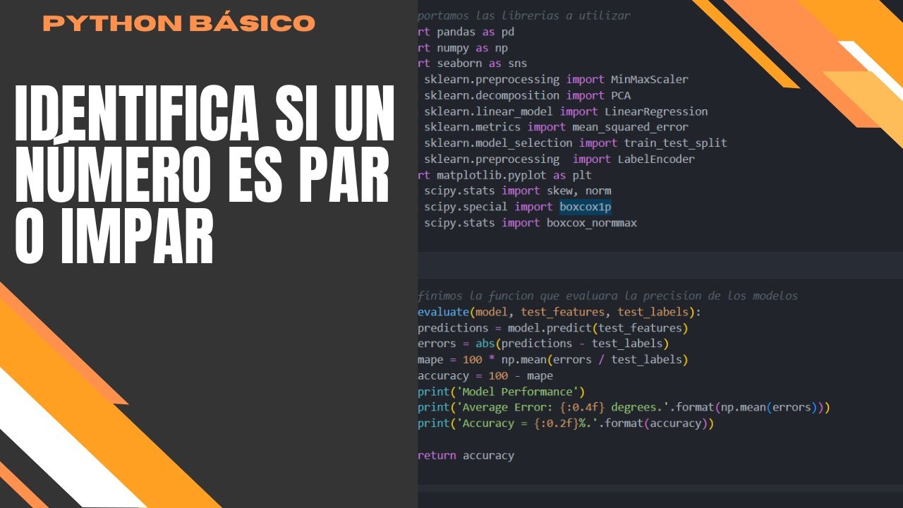 Ejercicios b&aacute;sicos de Python: determina si un n&uacute;mero es par o impar