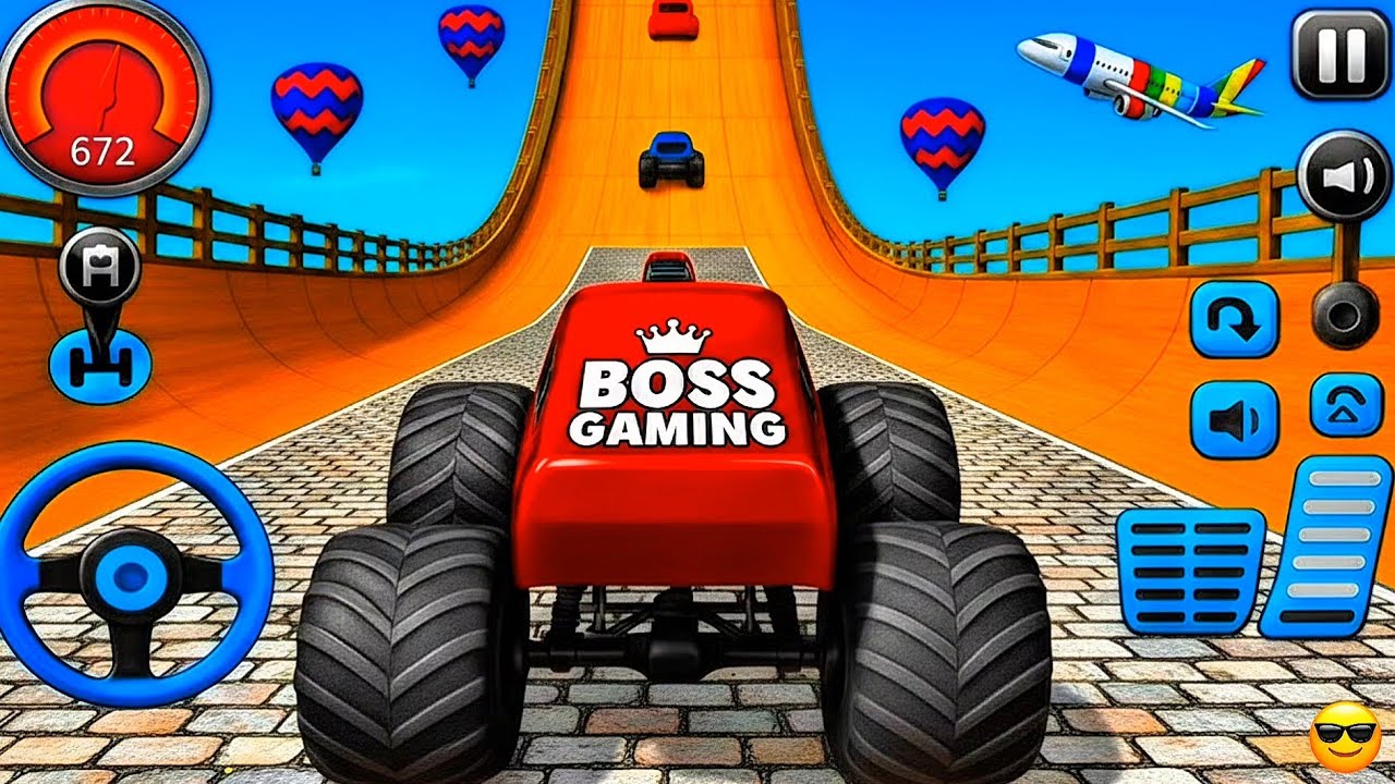 Monster Truck Mega Ramp Challenge 🚛🔥 | Extreme Stunts & Impossible Ramp! | BossMegaRamp Gameplay 😱