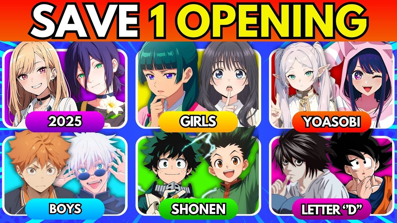 SAVE ONE ANIME OPENING! 🔥 Random Categories Edition | Which OP Wins?