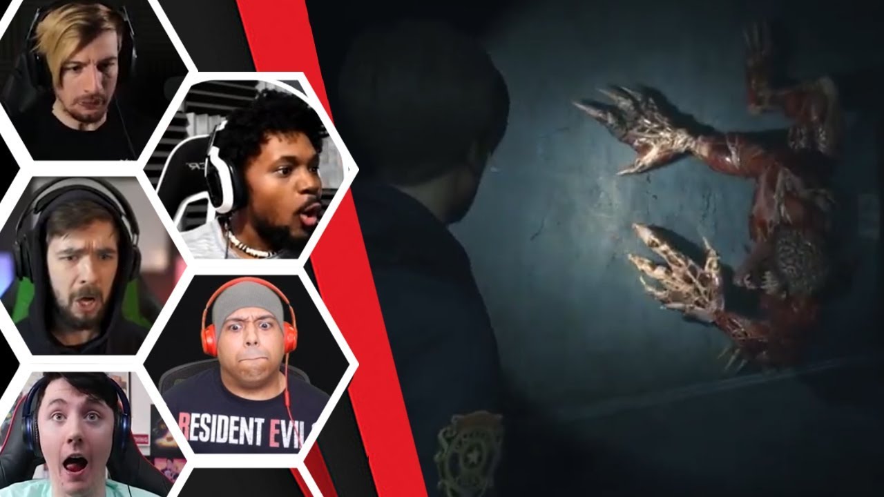 Let's Players Reaction To Their First Encounter With A Licker | Resident Evil 2: Remake