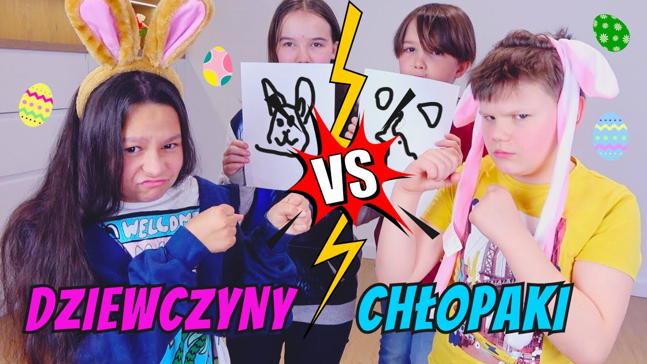 DZIEWCZYNY vs CHŁOPAKI Zakupy Wielkanocne Rysunek Challenge