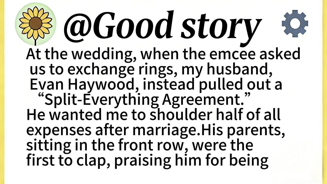 At the wedding, when the emcee asked us to exchange rings, my husband,  Evan Haywood, instead