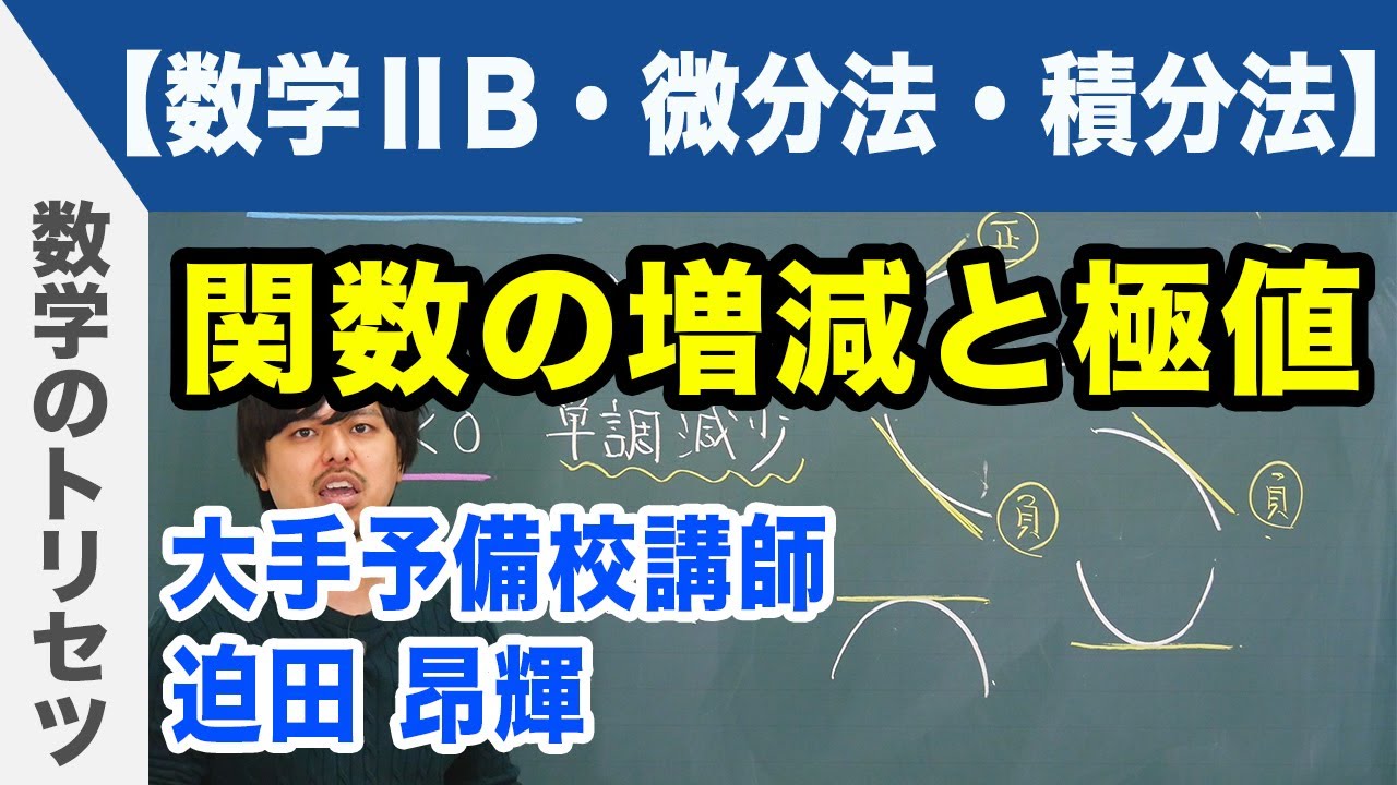 微分積分 関数の増減と極値【数学ⅡB・微分法・積分法】
