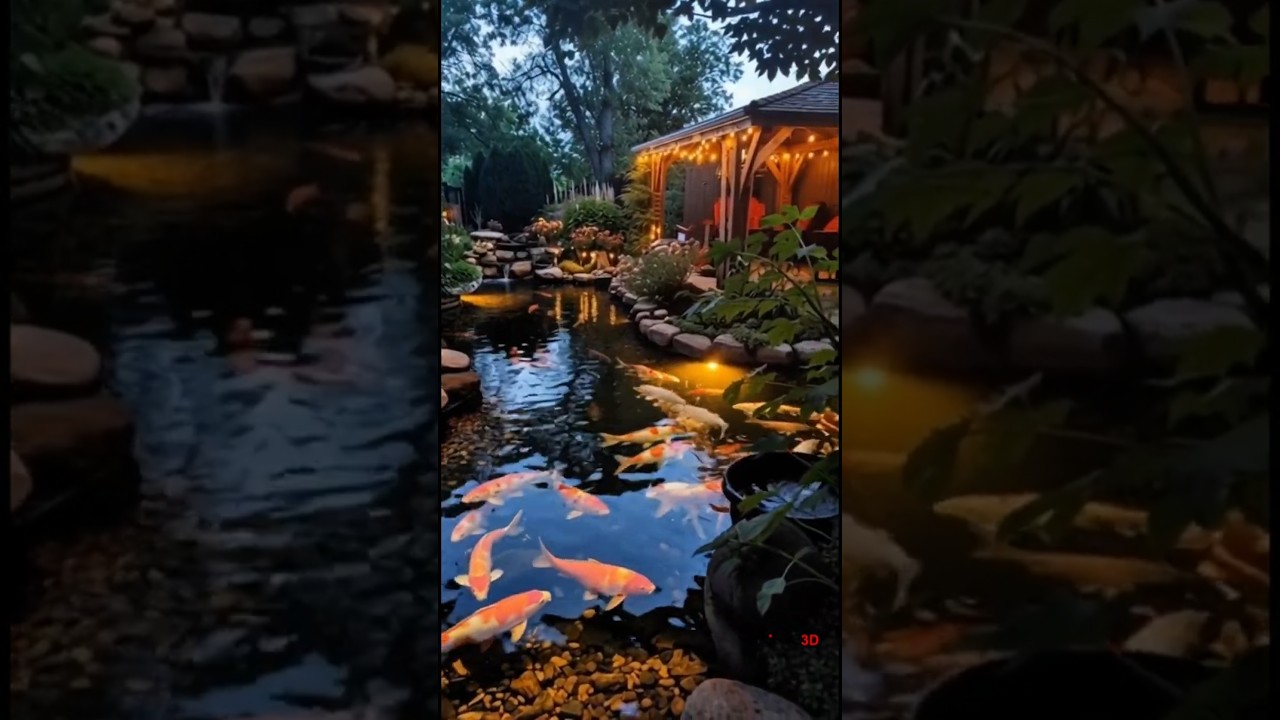 🌿 The Most Peaceful Backyard Koi Pond You&rsquo;ll Ever See #RelaxingVibes #KoiPond #BackyardDesign