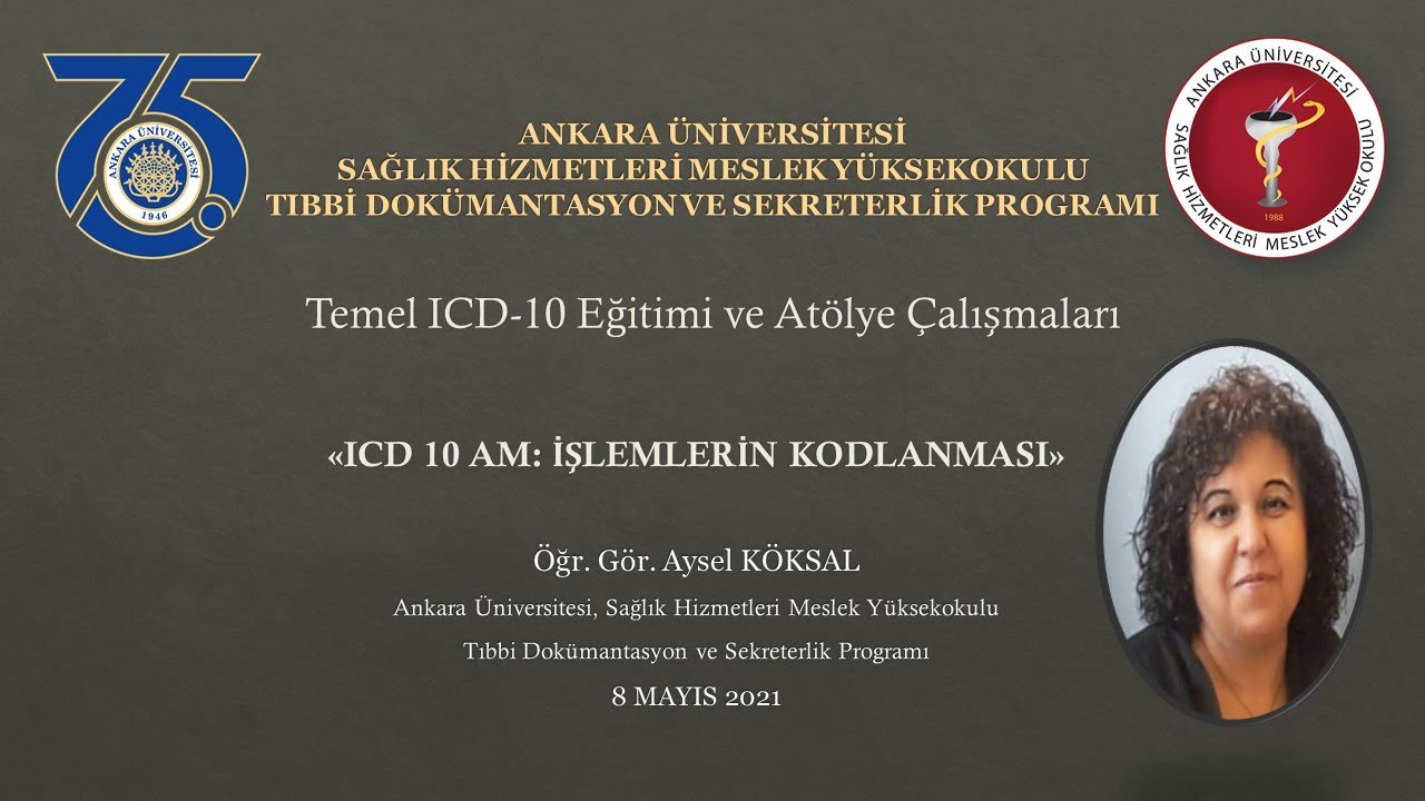 ICD 10 AM: İŞLEMLERİN KODLANMASI-Öğr. Gör. Uzm. AYSEL KÖKSAL 8 Mayıs 2021