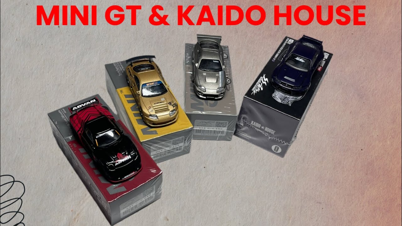 РАСПАКОВКА И ОБЗОР MINI GT SUPRA, MAZDA RX-7 LBWK, VEILSIDE, KAIDO HOUSE R33 