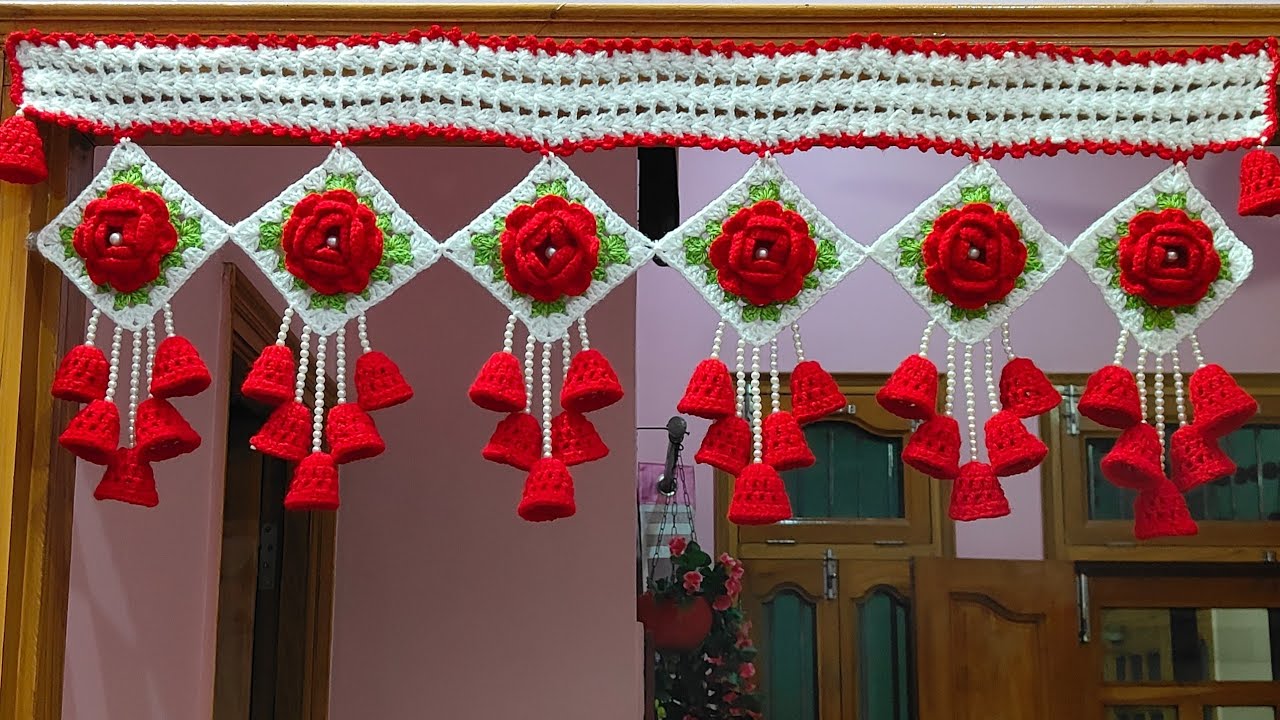 Designer Toran 💫 Bell Flowers Door Hanging Toran 💯 New Design/Crochet Bandhanwar/Gate parda 