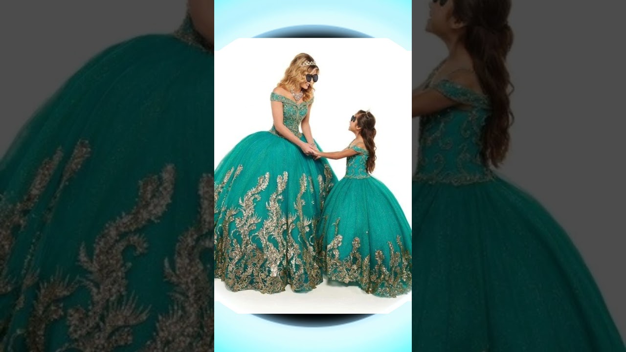 Mother & Daughter Matching Ball Gown Dresses Ideas #shorts