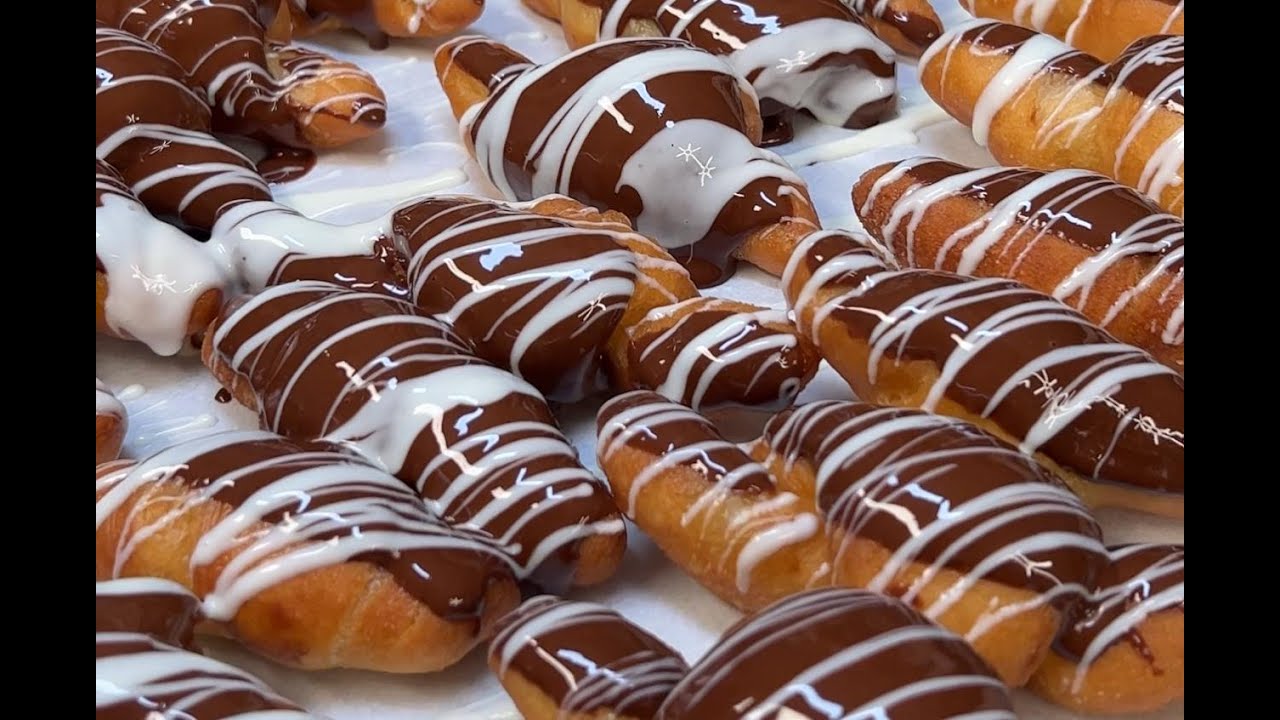 بنص كيلو دقيق و بيضه هتعملي احلي كرواسون الدوناتس الخطير