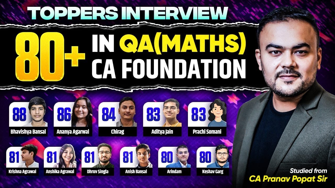 QA (Maths) 80+ Toppers | CA Foundation Sep 2025 | CA. Pranav Popat