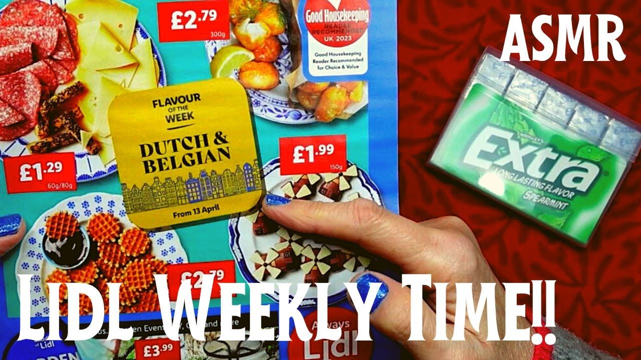ASMR | It's Dutch & Belgium Week at Lidl! Whispered Sales Circular Chat with Gum Chewing!