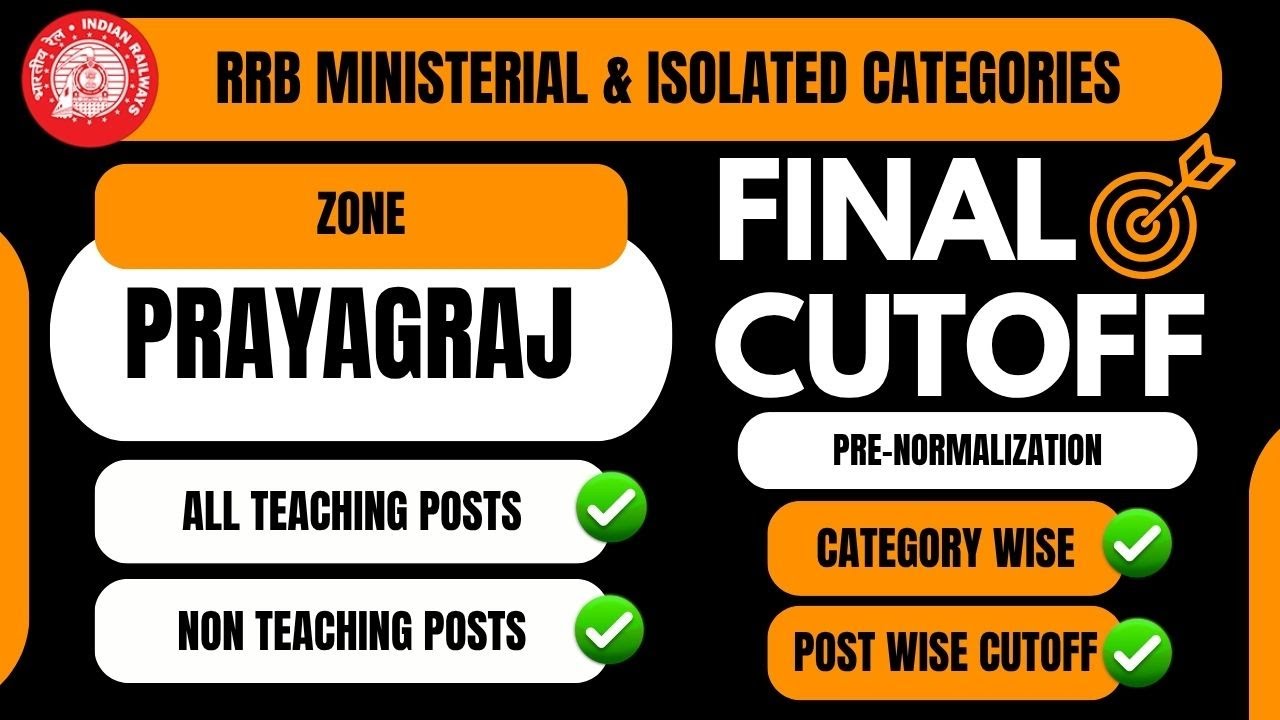 RRB TEACHING & NON TEACHING I FINAL EXPECTED CUTOFF I BILASPUR I MINISTERIAL & ISOLATED CATEGORIES I
