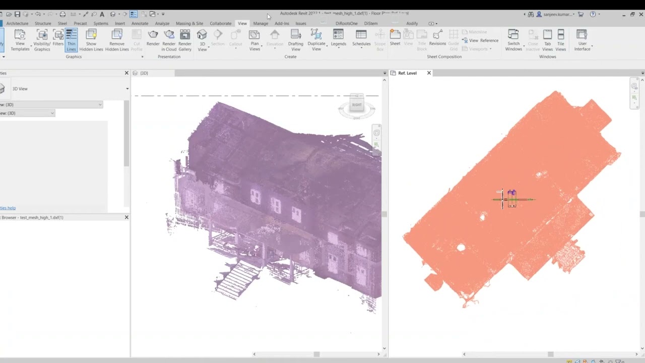 #DiRootsOne #PointKit | #Revit to DXF (Mesh)