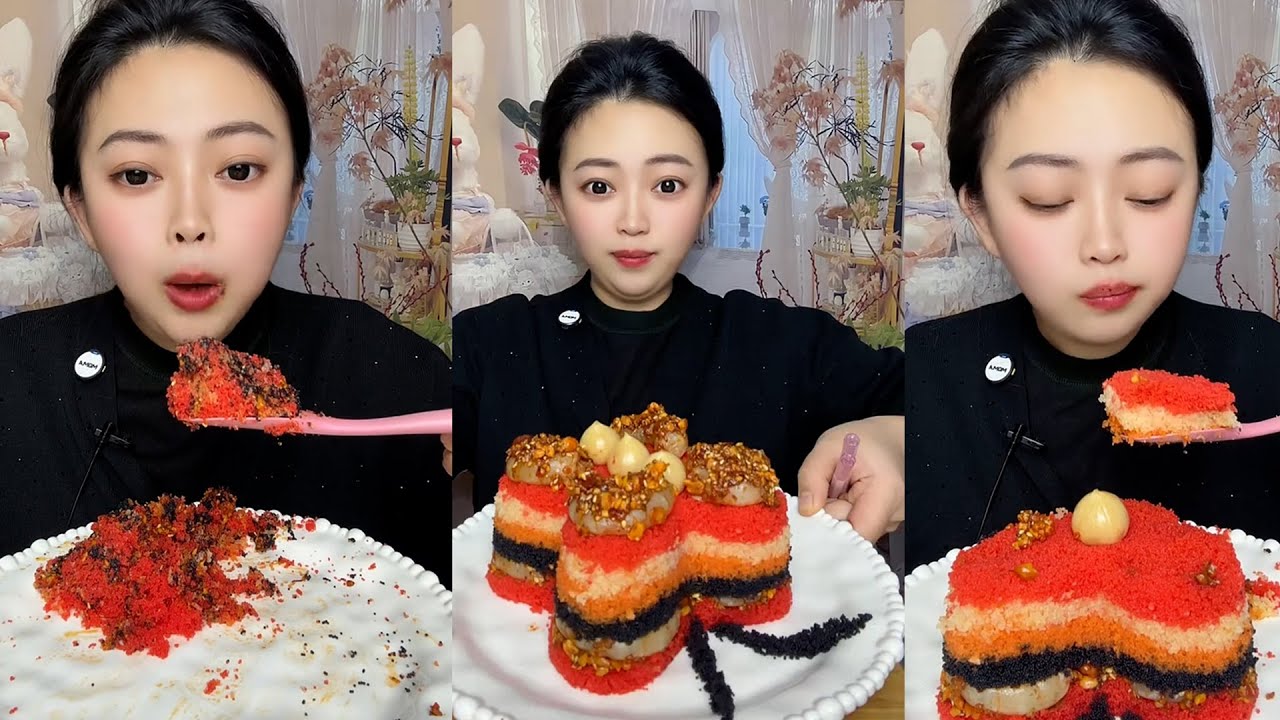 Mitao _ Mukbang / ASMR TOBIKO EGGS | FLYING FISH ROE | EXTREME EATING SOUNDS