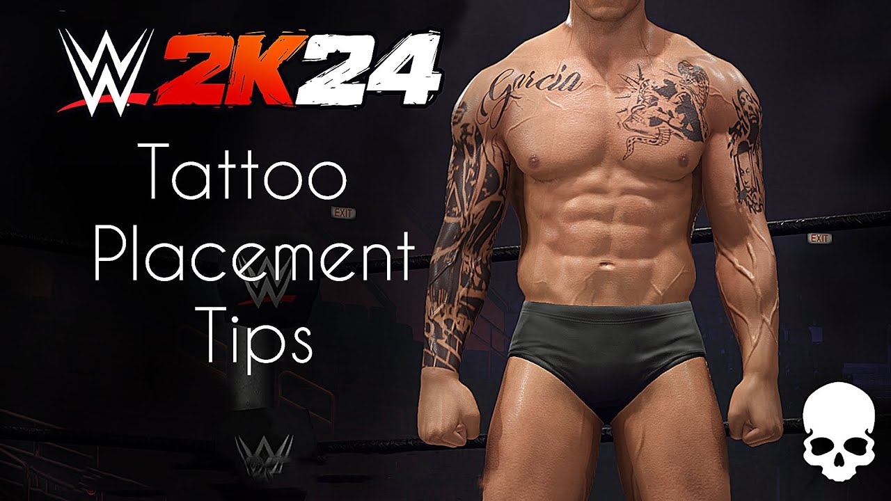How to place tattoos on CAWS in WWE 2K24 (XBOX) Tattoo Placement Tips & Tricks