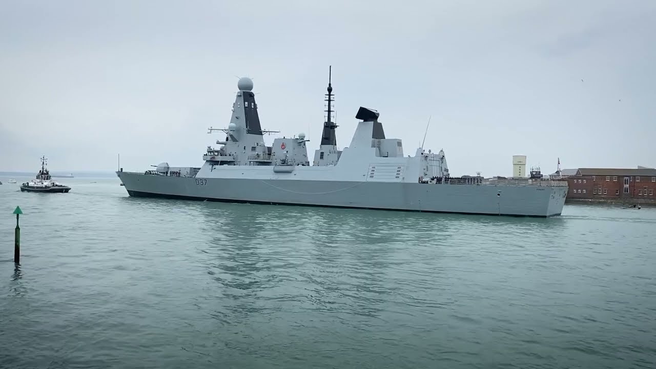 HMS Duncan sails for the first time after major refit to begin sea trials