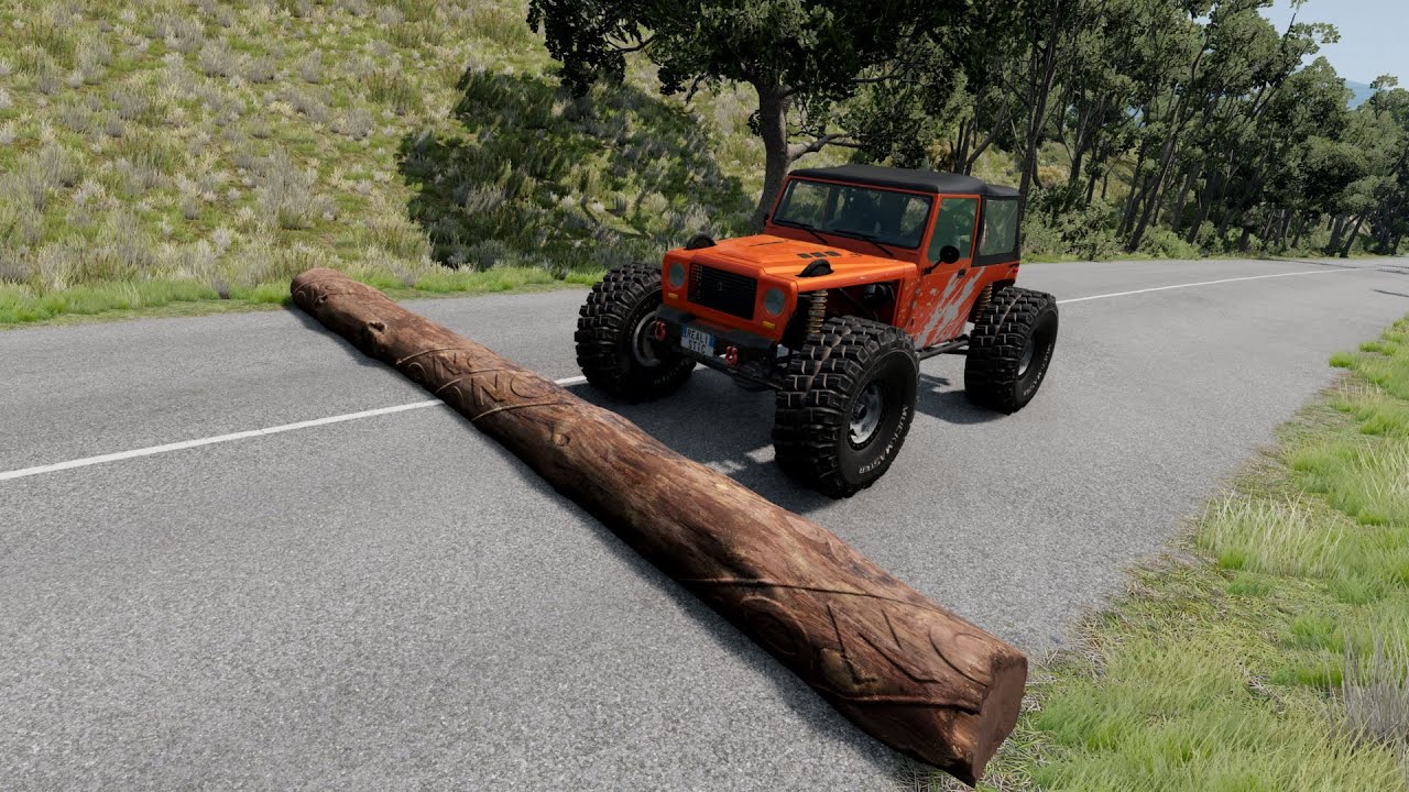 Mobil vs Fallen Tree #3 - BeamNG Drive