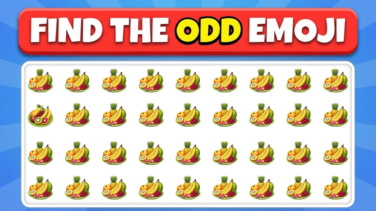 Find the Odd One Out 🧠 | Emoji Quiz (Easy to Impossible)#observationskills