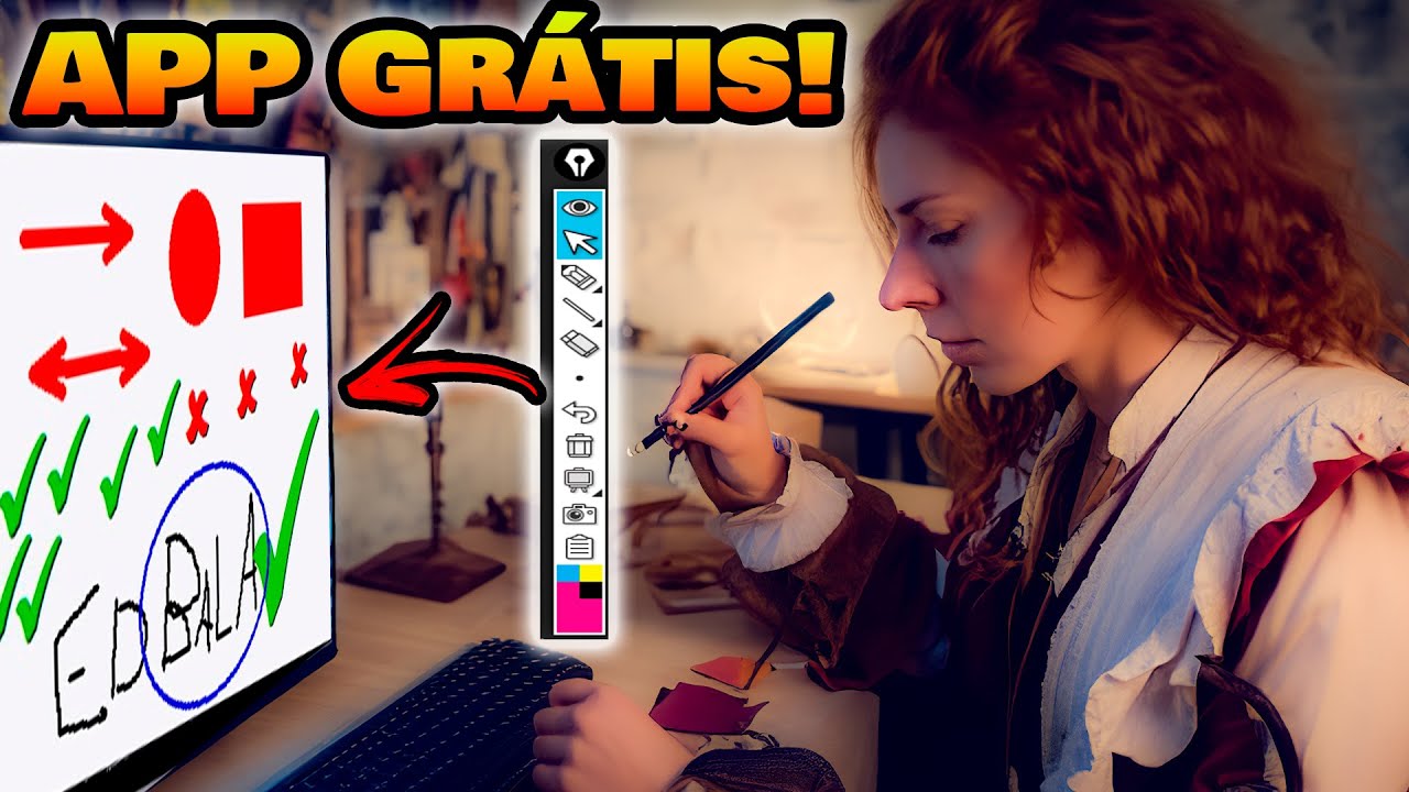 Como desenhar e escrever na tela do computador mesmo em Live - App Grátis!