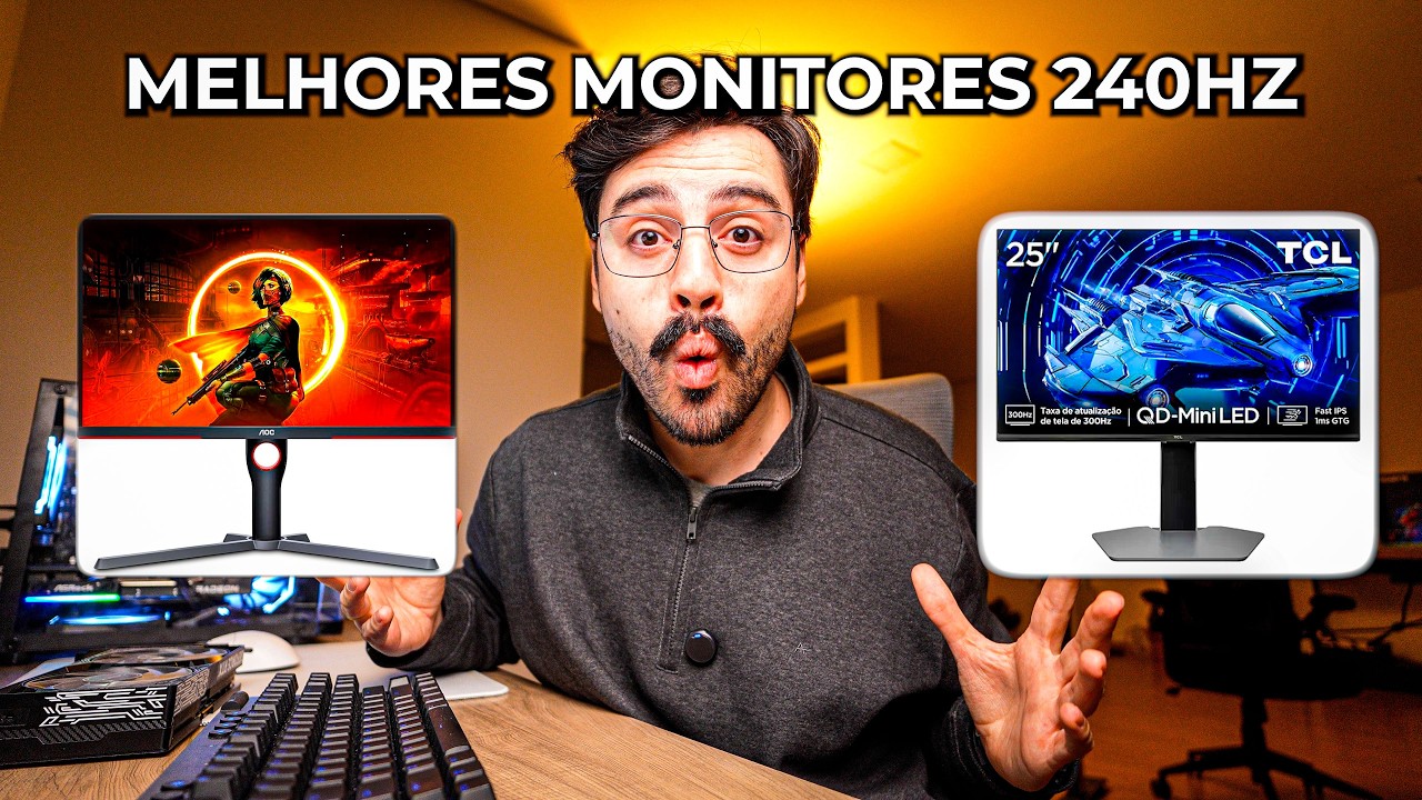 os Melhores Monitores GAMERS Custo Benefício de 2025 (240hz, 280hz, 300hz)