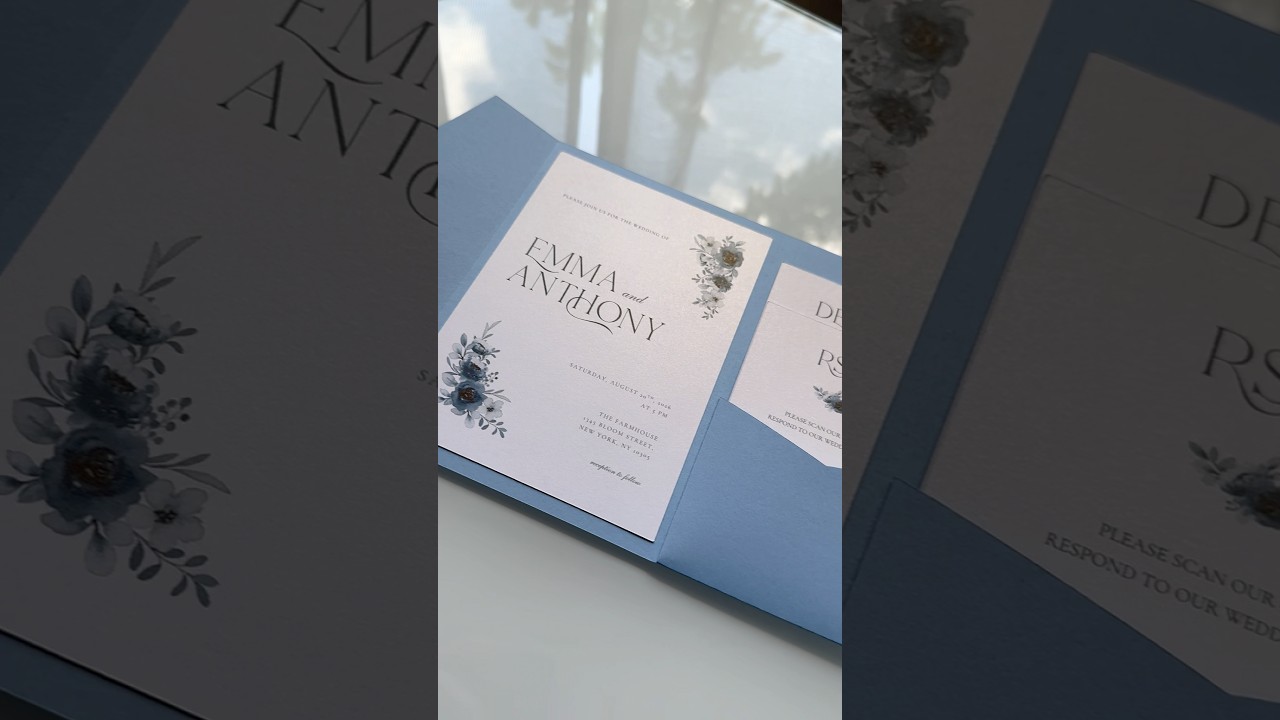 Dusty Blue Wedding Invitations! Template now on my Etsy Shop ✨ #diyweddinginvitations #diybride #diy
