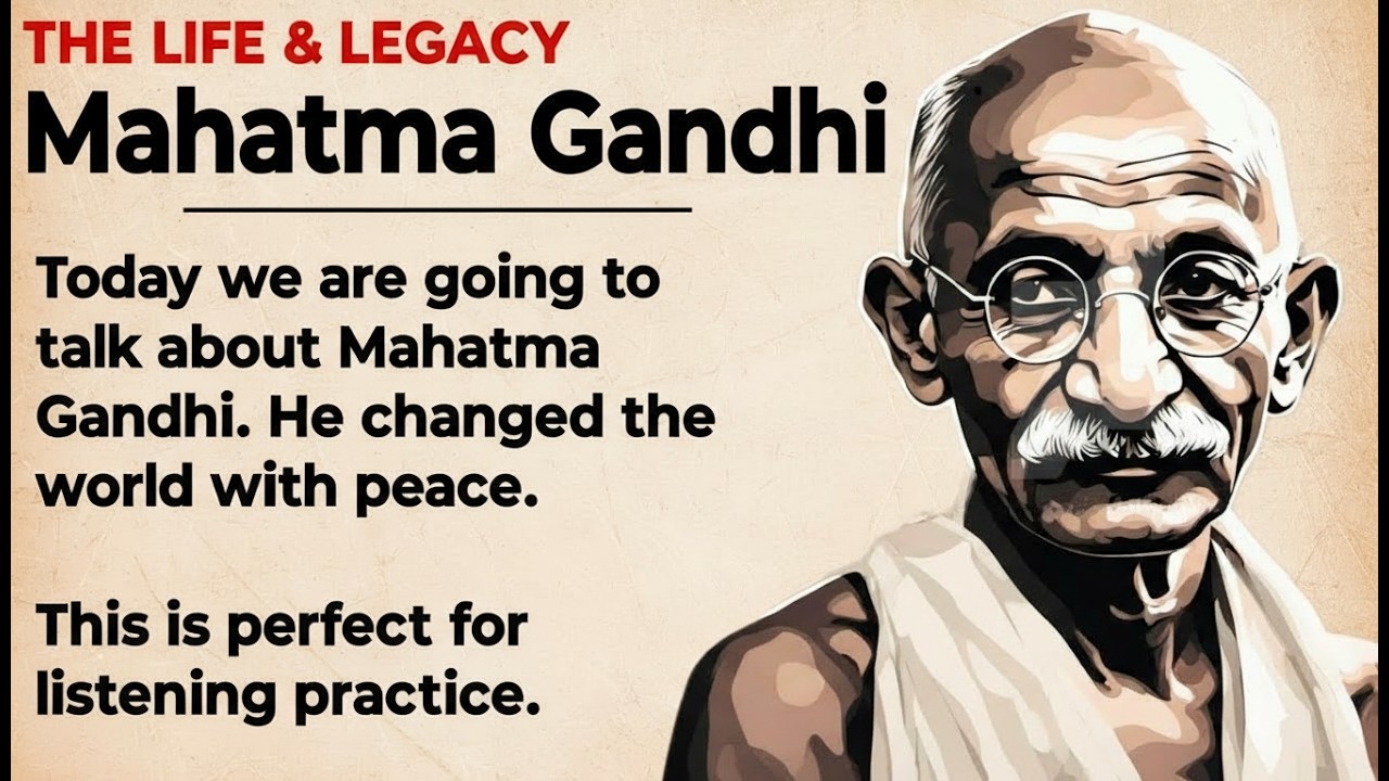 Learn English Through Story — The Life of Mahatma Gandhi 🔥 | Graded Reader Listening Practice ✅