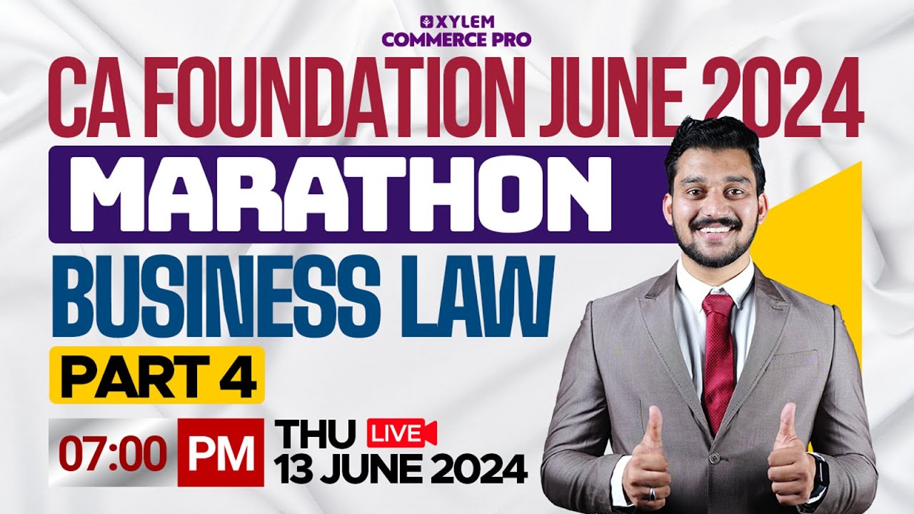 CA Foundation Mini Marathon - Business Laws | June 2024  | Negotiable Instruments Act | Xylem CA