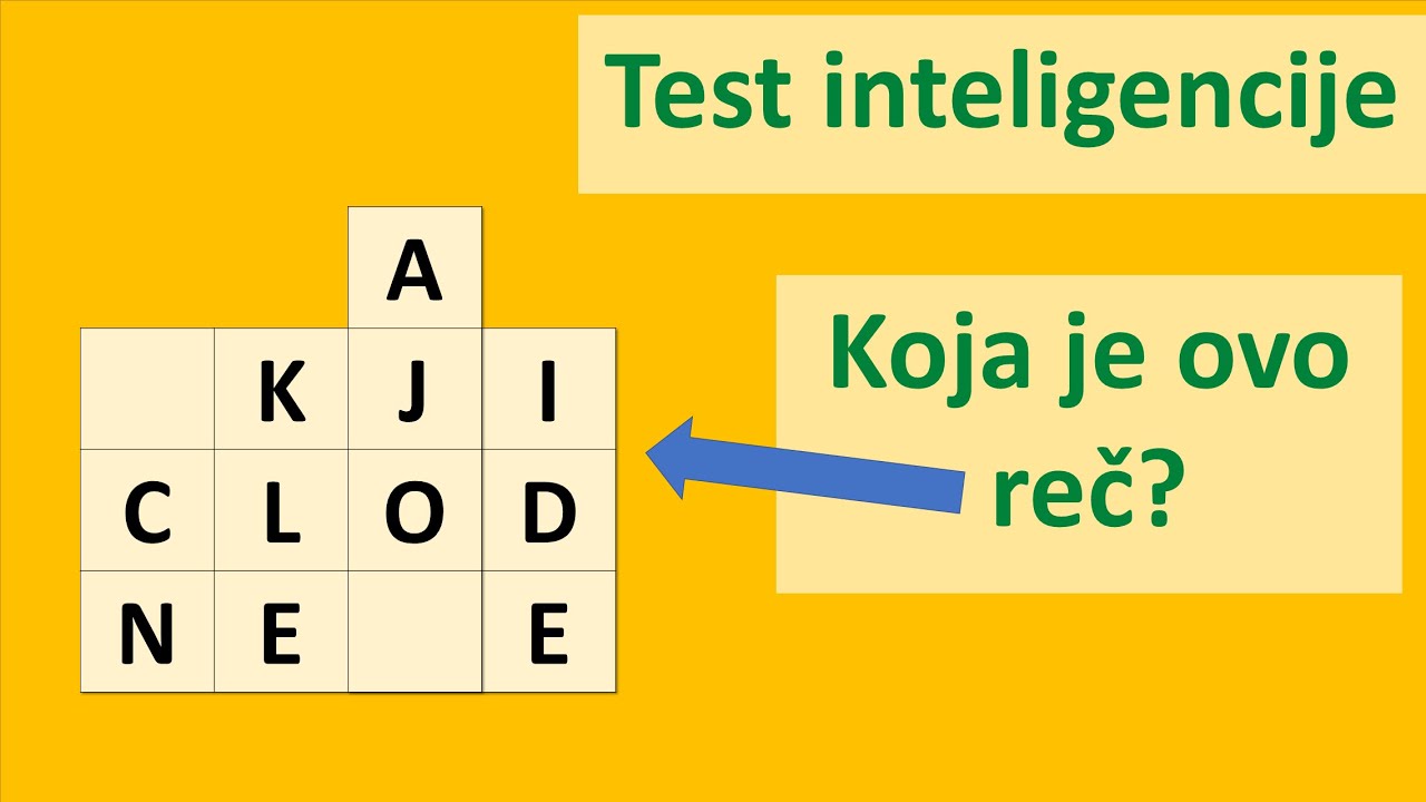 Test inteligencije 6 - od datih slova sastavi reč