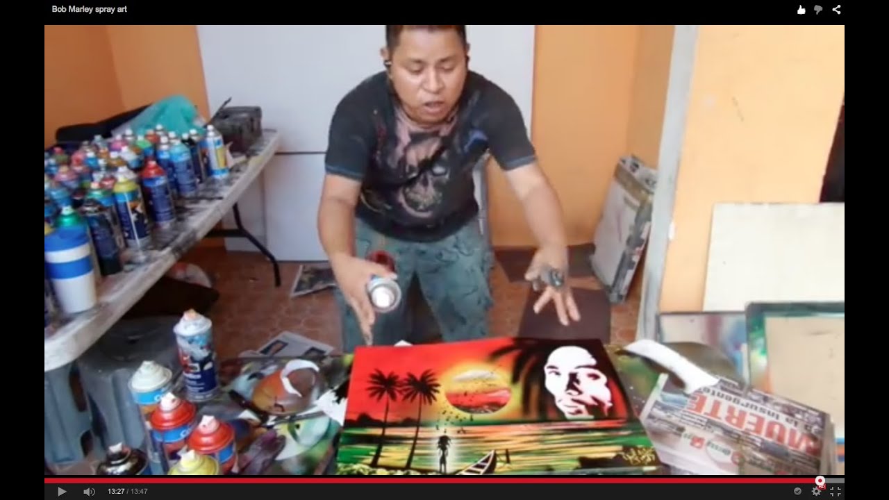 Bob Marley spray art