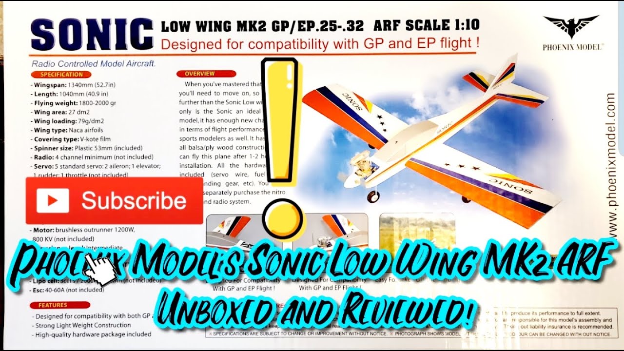 Распаковка и обзор Phoenix Models Sonic Low Wing MK2 ARF. Часть 1