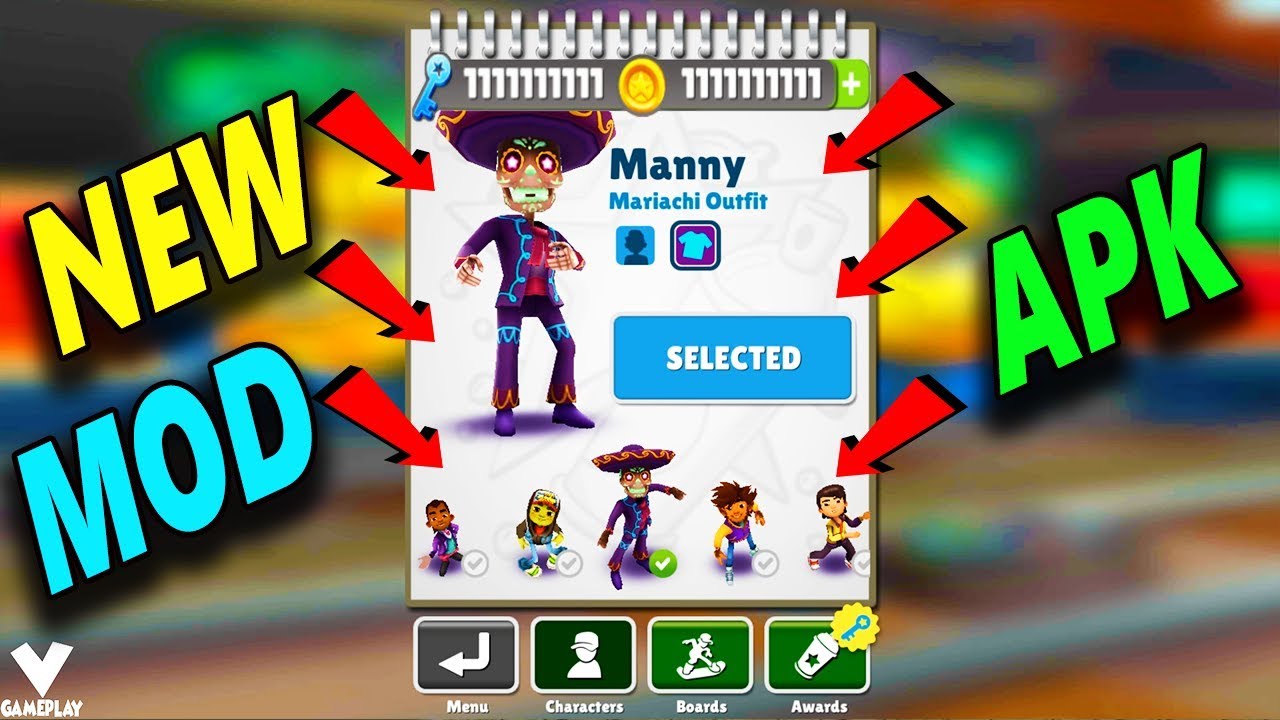 Subway Surfers 🏄 Manny Mariachi Outfit New Orleans UPDATE MOD v1.94.0 APK Android HD