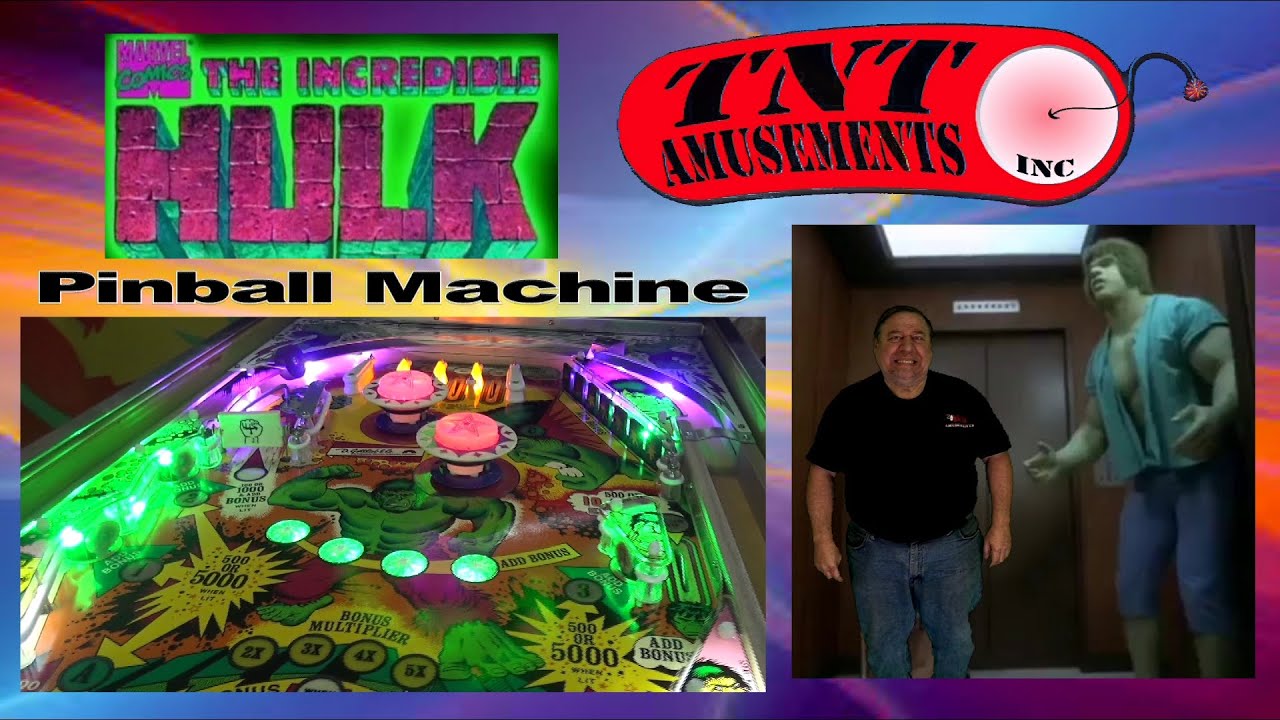 #1076 Marvel Comics & Gottlieb THE INCREDIBLE HULK Pinball Machine - TNT Amusements