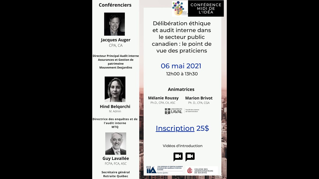 Délibération éthique et audit interne dans le secteur public canadien : point de vue des praticiens