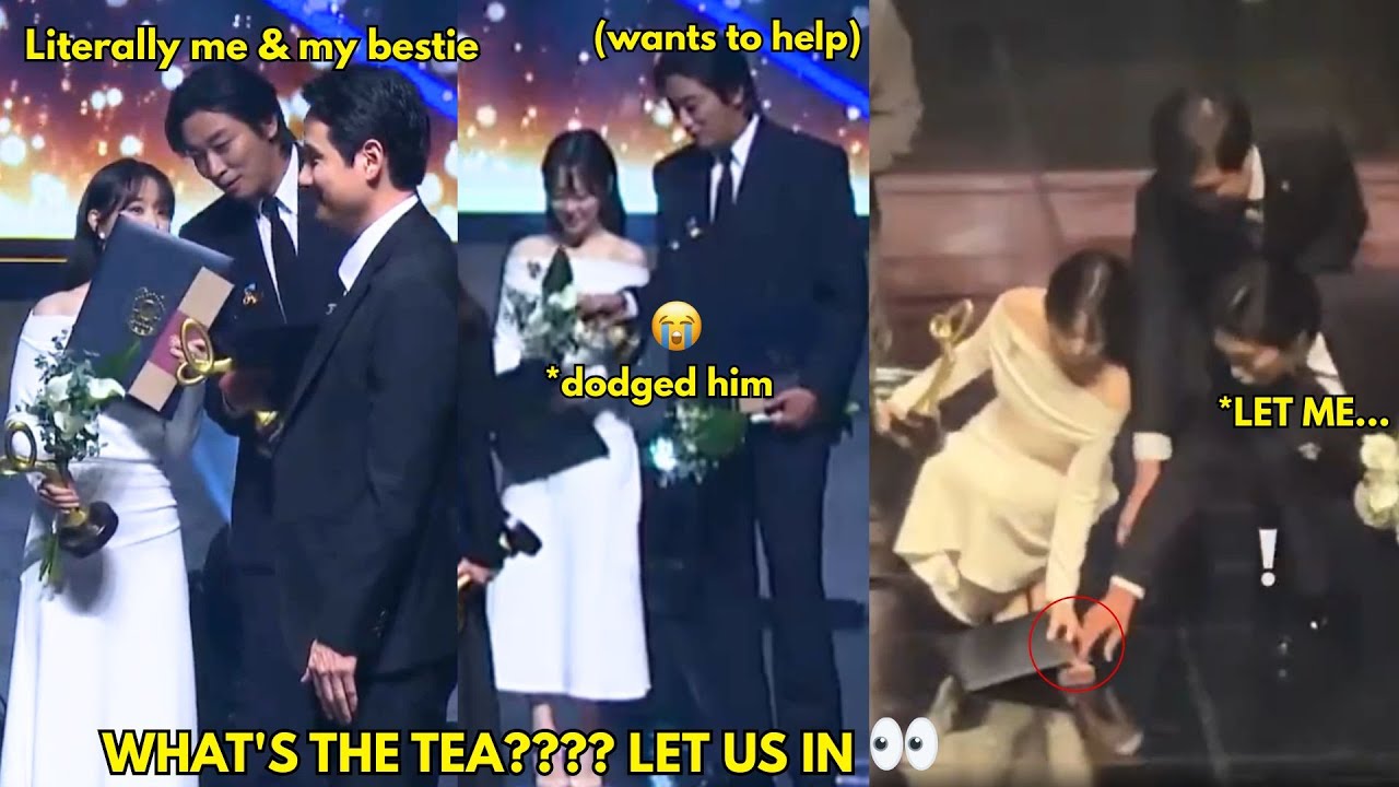 Ju Jihoon picked up Boyoung’s trophy that was dropped & ended up carrying it too on their way out