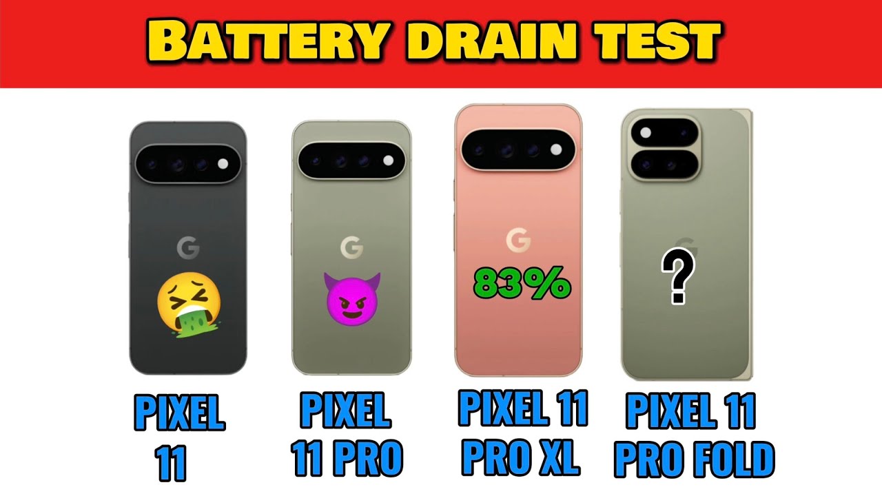 Google Pixel 11 vs Pixel 11 Pro vs Pixel 11 Pro XL vs Pixel 11 Pro Fold Battery Test #pixel11pro