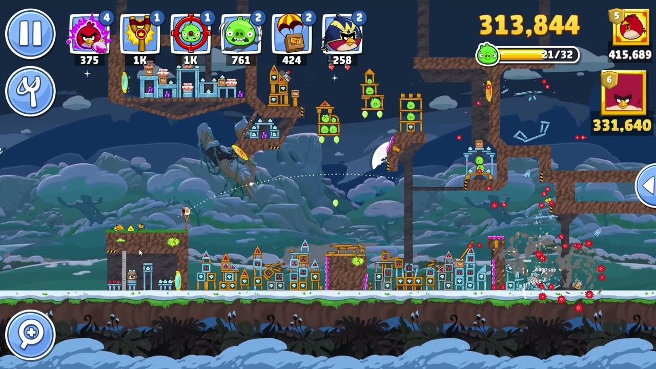 Angry Birds Friends Level 6 Tournament 1697 three stars NO POWER-UP walkthrough 2026-02-09