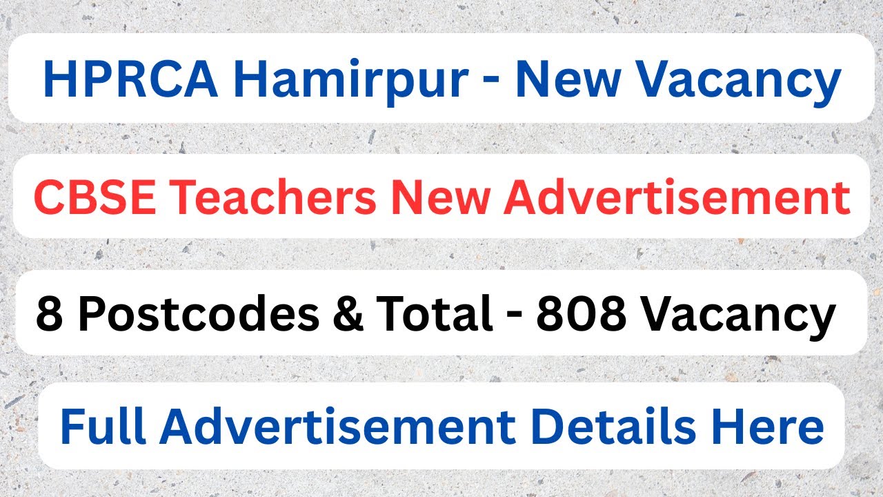 HPRCA New Advertisement Out || 8 Postcodes & Total Vacancy - 808 Post || Let&rsquo;s Study ||