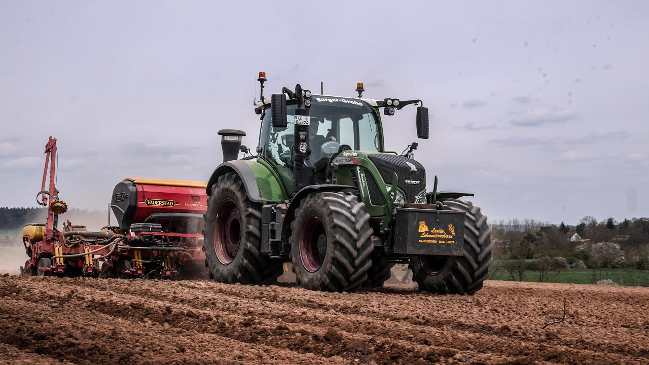 Maissaat in 4k | Fendt 724 & Väderstad F8 | Bürger Grebe
