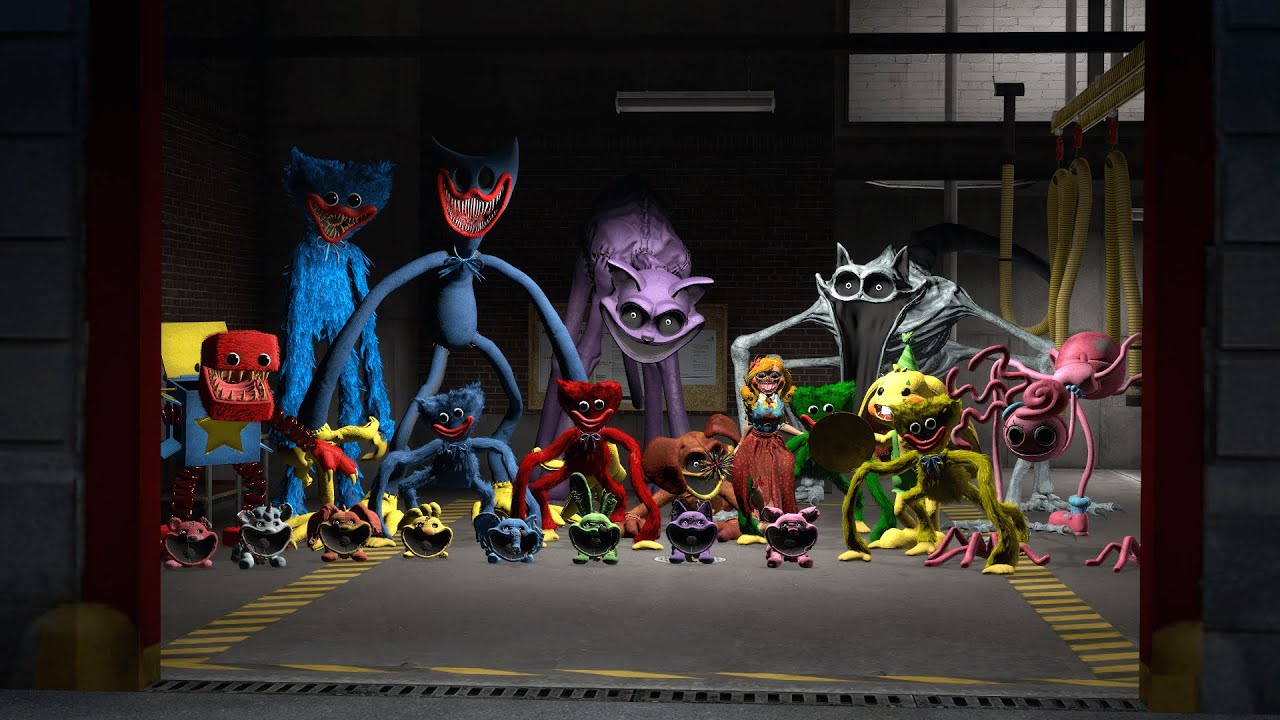 All Poppy Playtime Monsters Unlocked and Chased in city AT NIGHT | Garry's Mod