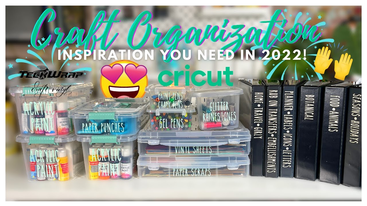 CRAFT ORGANIZATION featuring TECKWRAP CRAFT VINYL for CRICUT! Organization Inspo you NEED in 2022!