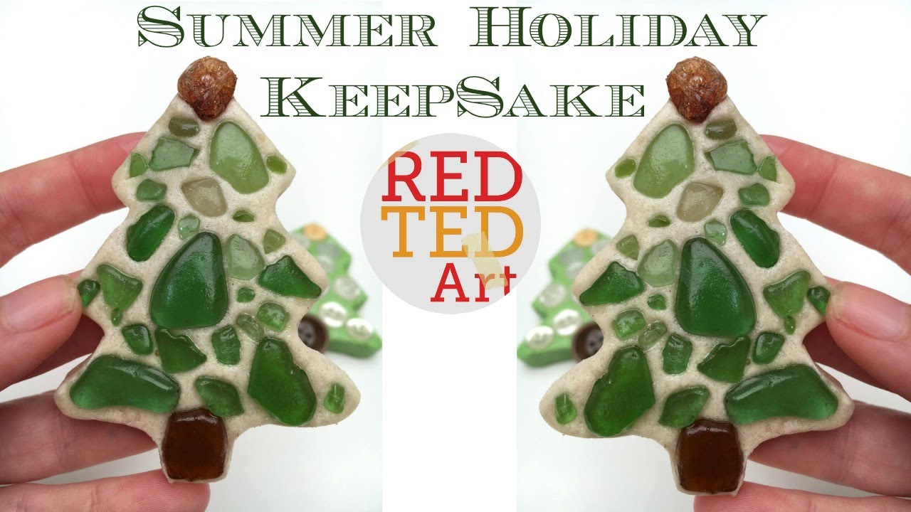 Sea Glass Ornaments - Salt Dough Tree Ornament - Summer Keepsake