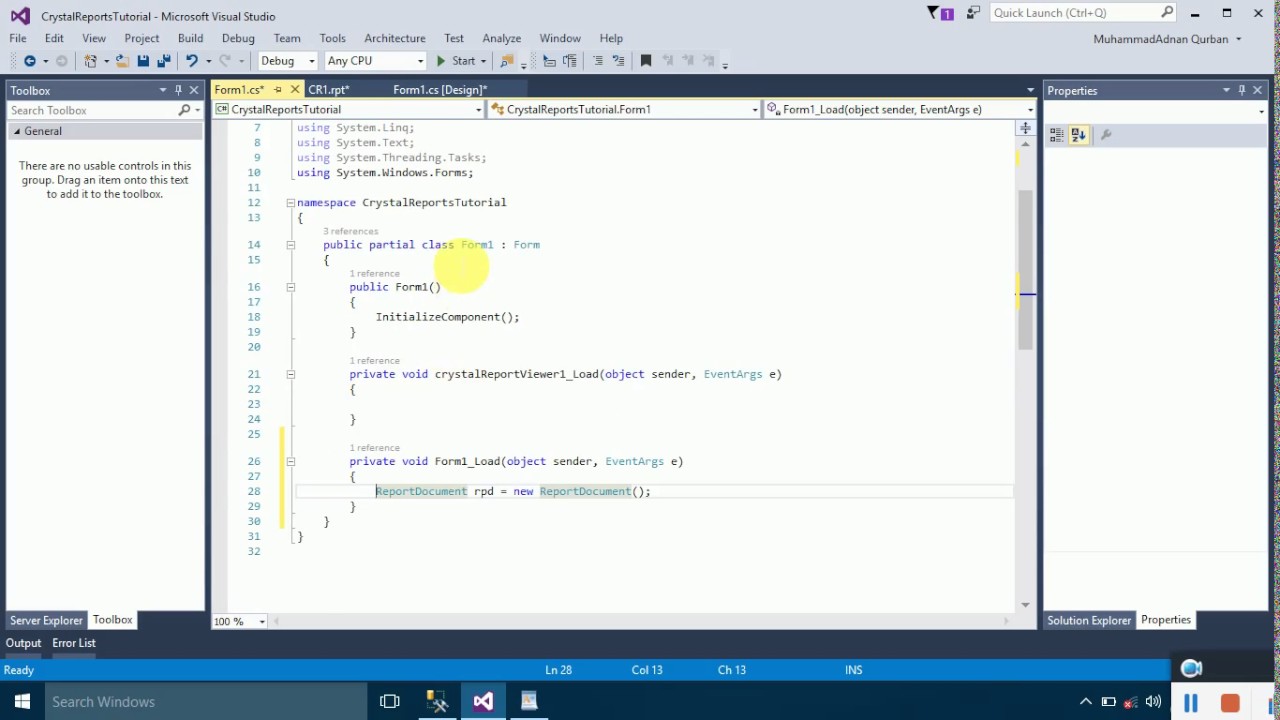 Using Crystal Reports in c# WindowFormsApplication