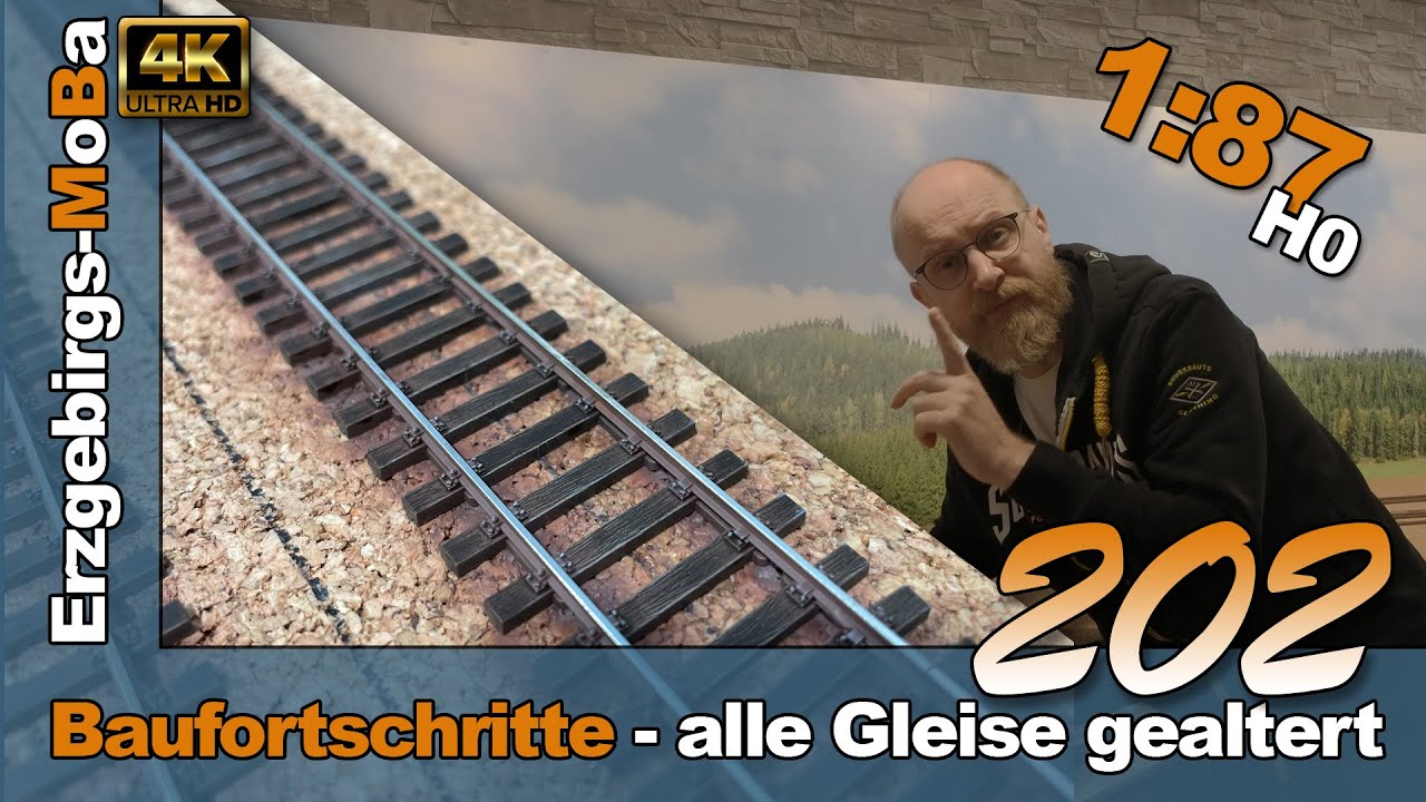 202 - Modellbahn Baufortschritte - realistische Gleise | GTS-06 Mini-Kompressor - DR 1/87 H0 -DE/EN