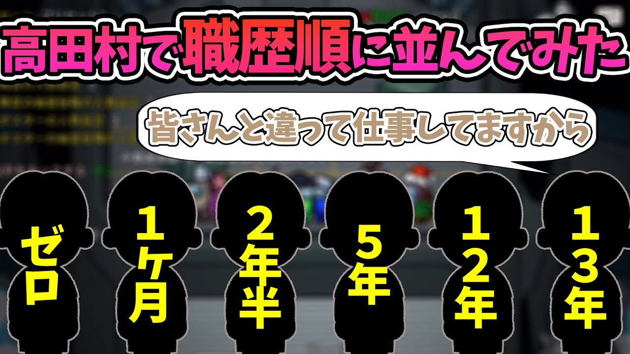 高田村で職歴順に並んでみたら衝撃の結果に？！【ふじみや切り抜き】