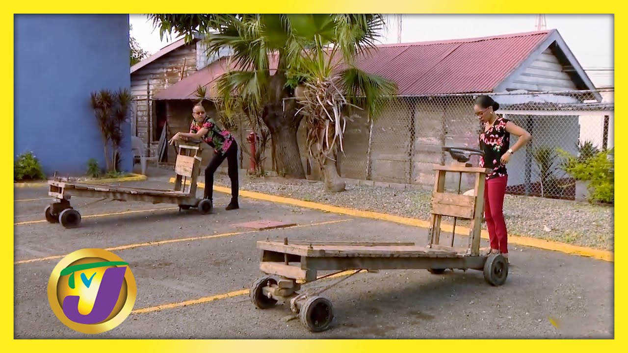 Neville Bell vs Simone Clarke-Cooper Push Cart Race  | TVJ Smile Jamaica
