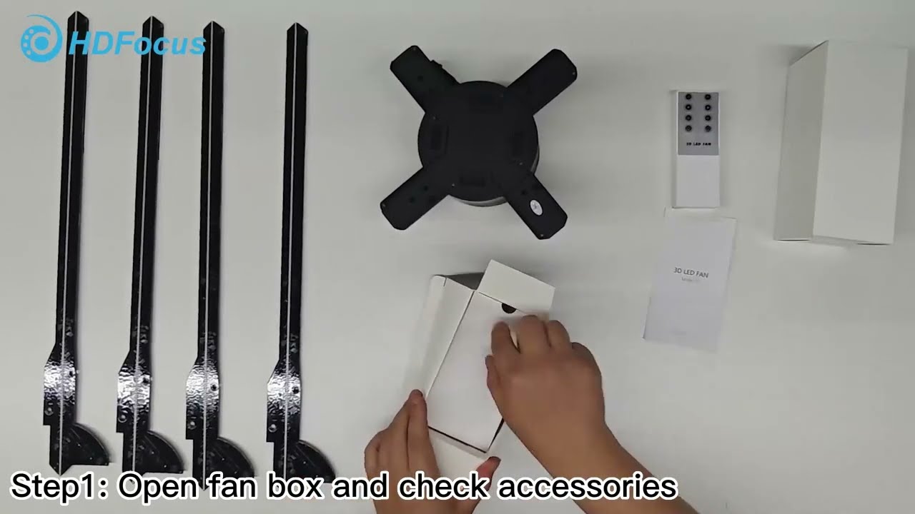 Unveiling the Impressive 100cm 3D Hologram Fan: Unboxing and Installation Showcase! 