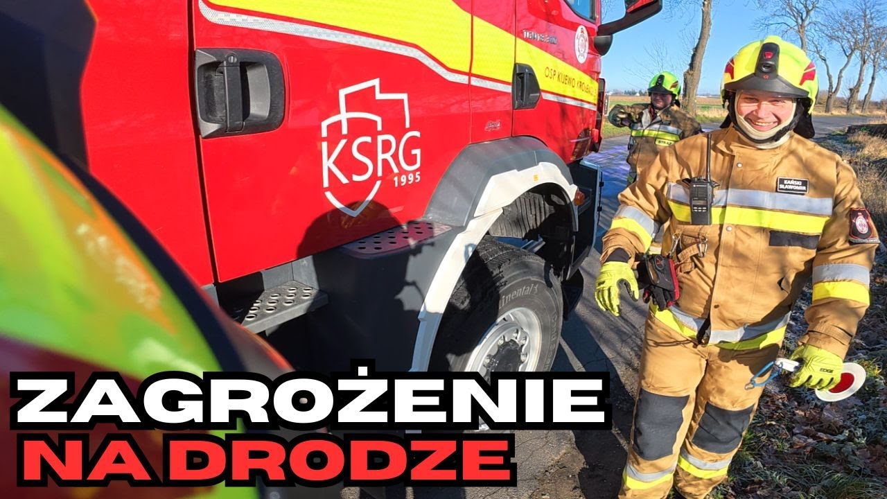 ZAGROŻENIE NA DRODZE BAJERZE Wyjazd Alarmowy OSP!!!